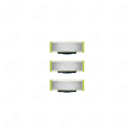 LOT DE 3 LAMES D'ORIGINE ONEBLADE RASOIR, TONDEUSE - QP430/50, QP43050