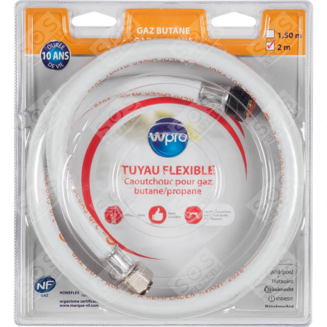 FLEXIBLE GAZ BUTANE PROPANE LONG. 2M DURÉE DE VIE 10 ANS D'ORIGINE FOUR, CUISINIÈRE - 481981729053, TBC208