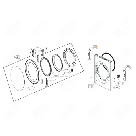 FAÇADE ( REPÈRE A310 ) MACHINE À LAVER, LAVE-LINGE - ACQ30025843