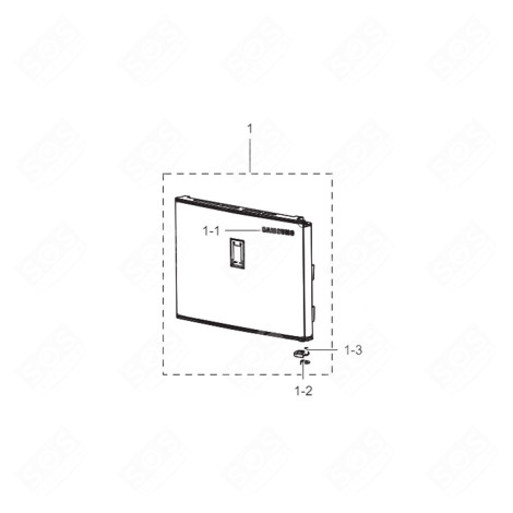 PORTE (PARTIE CONGÉLATEUR) FRIGO, RÉFRIGÉRATEUR, CONGÉLATEUR - DA91-04143Z
