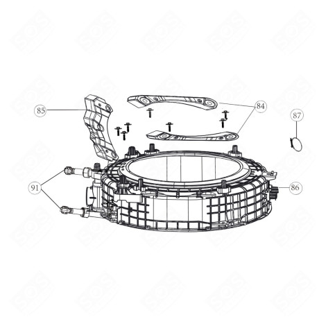 DEMI CUVE AVANT (REPÈRE 86) MACHINE À LAVER, LAVE-LINGE - 0020207412, 49118558