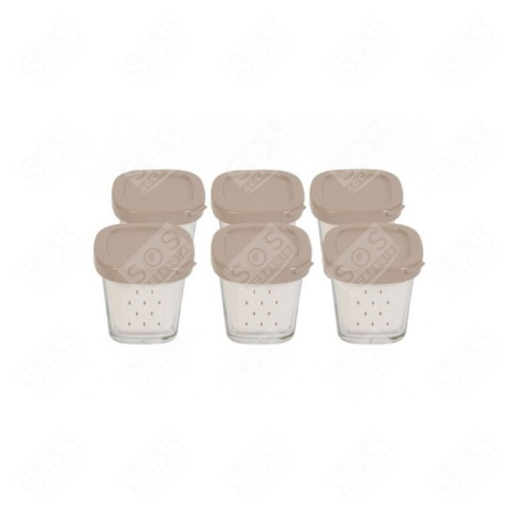 COFFRET DE 6 POTS YAOURT VERRE AVEC COUVERCLE YAOURTIÈRE - XF100101, XF100501