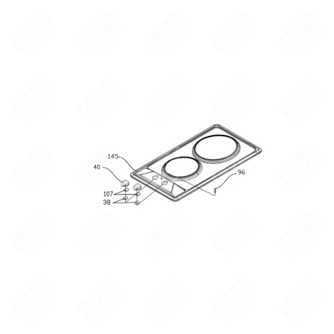 MANETTE RONDE BLANCHE (REPÈRE 40) PLAQUE DE CUISSON - B03A271G
