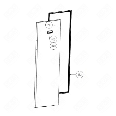 JOINT DE PORTE (PARTIE CONGÉLATEUR, REPÈRE 252) FRIGO, RÉFRIGÉRATEUR, CONGÉLATEUR - 5928103500