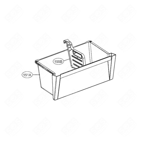 SÉPARATEUR BAC À LÉGUMES (REPÈRE 155B) FRIGO, RÉFRIGÉRATEUR, CONGÉLATEUR - MEA62651501