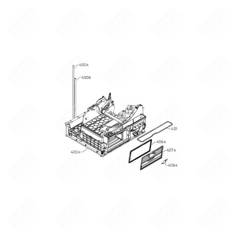 SOUBASSEMENT AVEC COMPRESSEUR D'ORIGINE (REPÈRE 400A) SÈCHE-LINGE - 1364471324, 1364471316