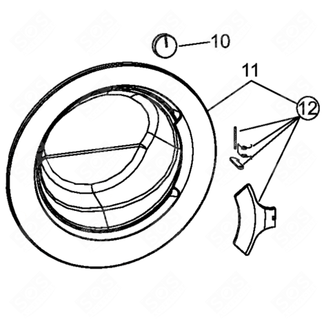 HUBLOT COMPLET ( REPÈRE 11 ) MACHINE À LAVER, LAVE-LINGE - C00641575, C00648473
