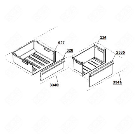 TIROIR 2100 MM ( REPÈRE 3341 ) FRIGO, RÉFRIGÉRATEUR, CONGÉLATEUR - 4667360100