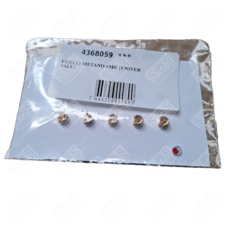 LOT DE 5 INJECTEURS GAZ NATUREL UNIVERSEL DIAM 6MM PLAQUE DE CUISSON - G786361