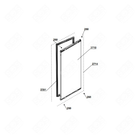PORTE (PARTIE RÉFRIGÉRATEUR) D'ORIGINE FRIGO, RÉFRIGÉRATEUR, CONGÉLATEUR - 4639460100