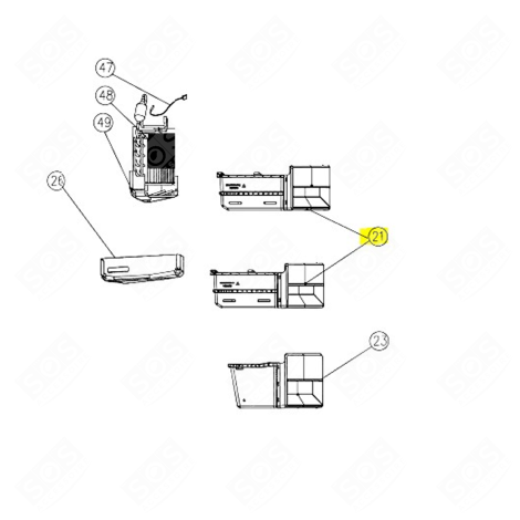 TIROIR, BAC DE CONGÉLATION INTERMÉDIAIRE INTERMÉDIAIRE ( REPÈRE 21 ) FRIGO, RÉFRIGÉRATEUR, CONGÉLATEUR - HOM15207524