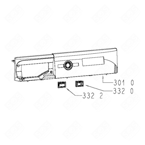 BOUTON ON OFF (REPÈRE 3322) MACHINE À LAVER, LAVE-LINGE - C00635527, 488000635527