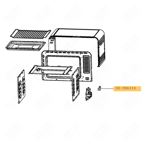 CONNECTEUR ALUMINIUM ( REPÈRE SS-986314 ) FOUR, CUISINIÈRE - SS-986314, SS986314
