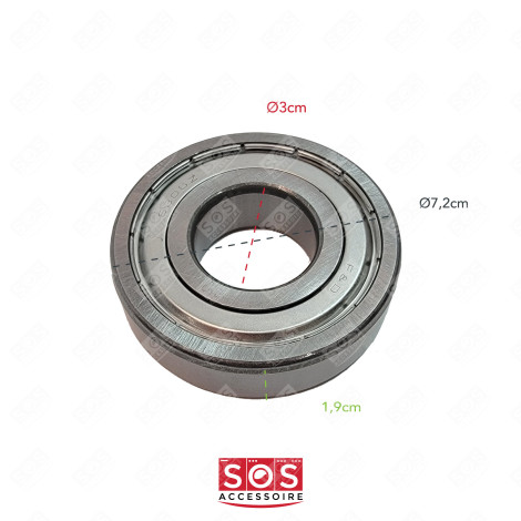 ROULEMENT 6306 ZZ 30X72X19 MACHINE À LAVER, LAVE-LINGE - 4280FR4048L, 481252028085