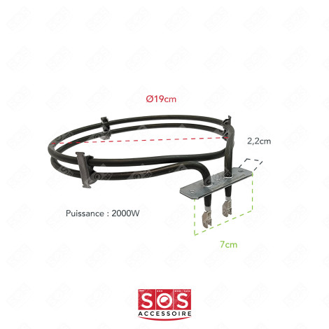 RÉSISTANCE CIRCULAIRE 2000W FOUR, CUISINIÈRE - 481225998405