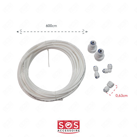KIT LYRE ARRIVEE D'EAU : TUYAU (6M) + RACCORDS UKT001 FRIGO, RÉFRIGÉRATEUR, CONGÉLATEUR - 484000008590, C00379990