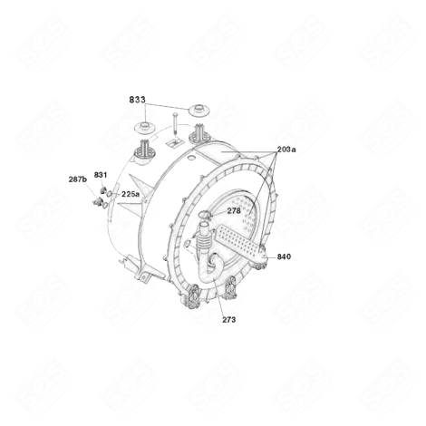 ENSEMBLE CUVE COMPLÈTE D'ORIGINE MACHINE À LAVER, LAVE-LINGE - 49041216, 49130379