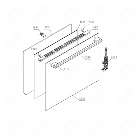 VITRE EXTÉRIEURE DE PORTE REPÈRE 0063 FOUR, CUISINIÈRE - 866425