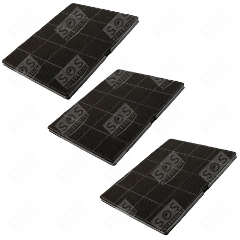 LOT DE TROIS FILTRES CHARBON 235X190X10 MM HOTTE - 33005521