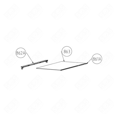 PROFIL AVANT (REPÈRE 861A) FRIGO, RÉFRIGÉRATEUR, CONGÉLATEUR - 5827140500