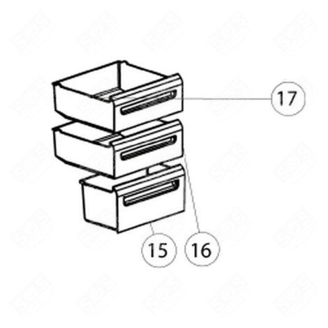 TIROIR INFÉRIEUR (REPÈRE 15) FRIGO, RÉFRIGÉRATEUR, CONGÉLATEUR - 12030102