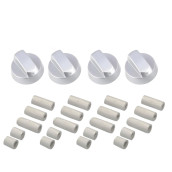 Lot de 4 boutons de four argent universel avec 20 adaptateurs