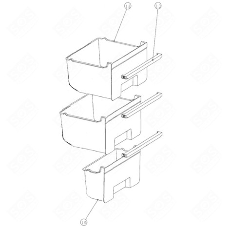 TIROIR INFÉRIEUR CONGÉLATEUR (REPÈRE 19) FRIGO, RÉFRIGÉRATEUR, CONGÉLATEUR - 05040016
