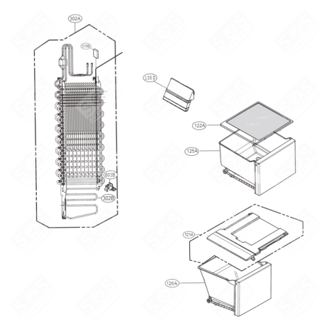BAC À LÉGUMES ( REPÈRE 125A ) FRIGO, RÉFRIGÉRATEUR, CONGÉLATEUR - AJP74894709