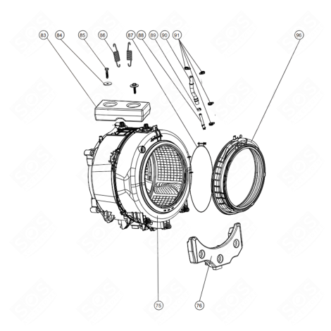 CUVE COMPLÈTE (REPÈRE 75) MACHINE À LAVER, LAVE-LINGE - 49124589