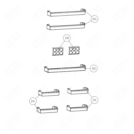 BALCONNET (REPÈRE 255) FRIGO, RÉFRIGÉRATEUR, CONGÉLATEUR - 6101620600