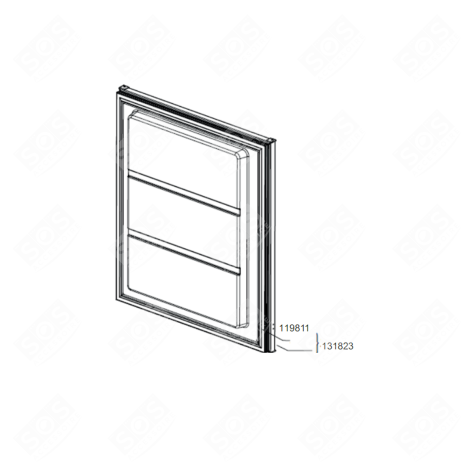 PORTE (PARTIE CONGÉLATEUR) REPÈRE 119811 FRIGO, RÉFRIGÉRATEUR, CONGÉLATEUR - 69613B277