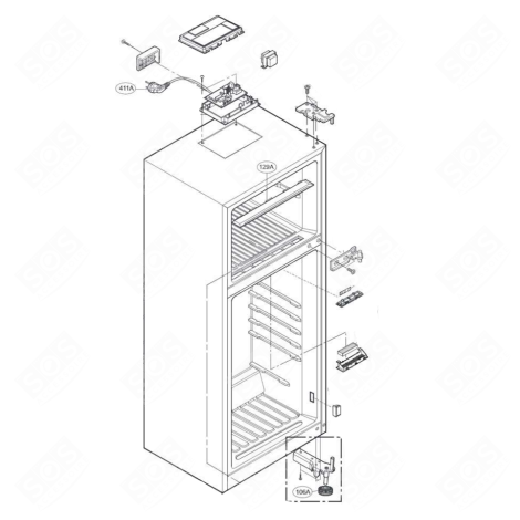 CORDON D'ALIMENTATION ( REPÈRE 411A) FRIGO, RÉFRIGÉRATEUR, CONGÉLATEUR - EAD63487018
