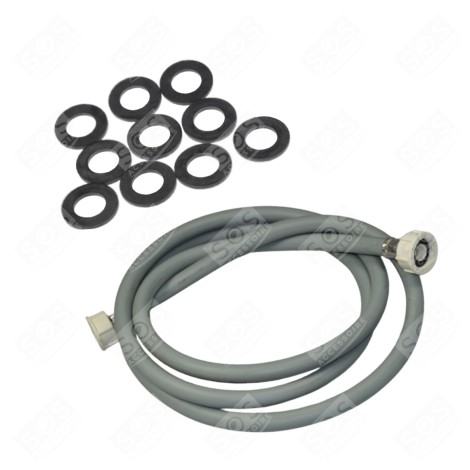 TUYAU D'ARRIVÉE D'EAU UNIVERSEL LIVRÉ AVEC LES JOINTS 20/27  AVEC RACCORDS DROITS (L3000MM 3/4 F X 3/4 F) MACHINE À LAVER, LAVE-LINGE - 3666356332942