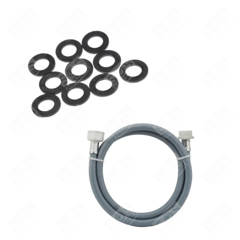 TUYAU D'ARRIVÉE D'EAU UNIVERSEL LIVRÉ AVEC LES JOINTS 20/27 AVEC RACCORDS DROITS (L1500MM 3/4 F X 3/4 M) MACHINE À LAVER, LAVE-LINGE - 3666356333468
