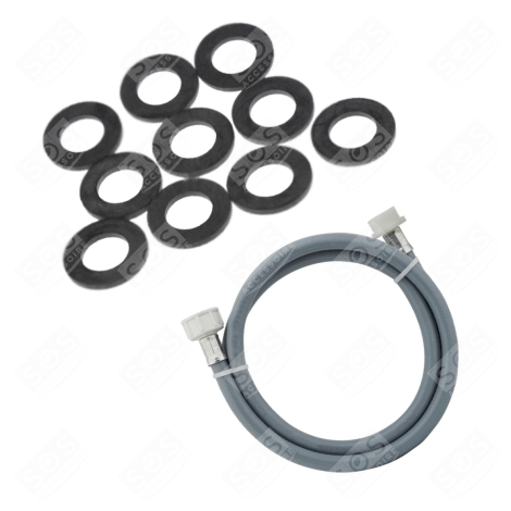 TUYAU D'ARRIVÉE D'EAU UNIVERSEL  LIVRÉ AVEC LES JOINTS 20/27 AVEC RACCORDS DROITS (L250MM 3/4 F X 3/4 M) MACHINE À LAVER, LAVE-LINGE - 3666356332898