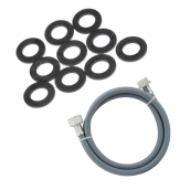 Tuyau d'arrivée d'eau universel  livré avec les joints 20/27 avec raccords droits (L250mm 3/4 F x 3/4 M)