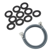 Tuyau d'arrivée d'eau universel  livré avec les joints 20/27 avec raccords droits (L2000mm 3/4 F x 3/4 M)