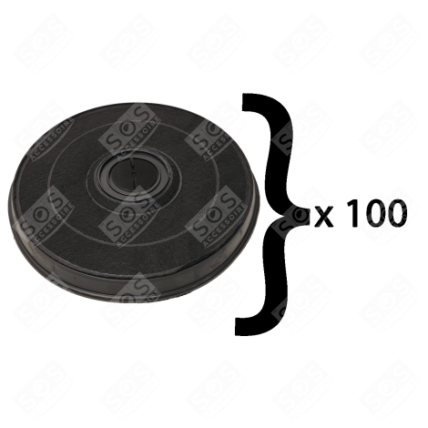 LOT DE 100 FILTRES  CHARBON TYPE E233 FAC519 EFF57  231X28 MM HOTTE - 5403003, 481281718534