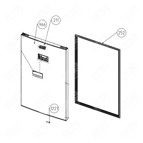 PORTE CONGÉLATEUR (REPÈRE 966) FRIGO, RÉFRIGÉRATEUR, CONGÉLATEUR - 5908081700, 5908081800