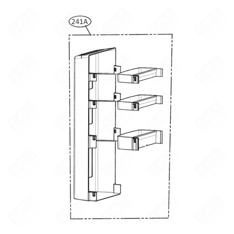 CONTRE PORTE HOMEBAR AVEC BALCONNETS FRIGO, RÉFRIGÉRATEUR, CONGÉLATEUR - ABQ75680401