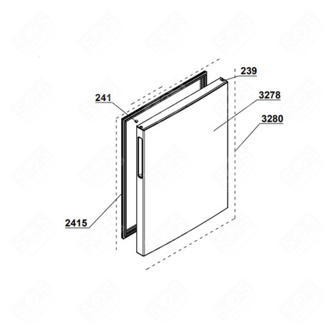 PORTE (PARTIE CONGÉLATEUR) FRIGO, RÉFRIGÉRATEUR, CONGÉLATEUR - 4656890300, 4656970300