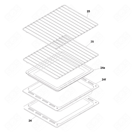 GRILLE (REPÈRE 25) FOUR, CUISINIÈRE - 70033957