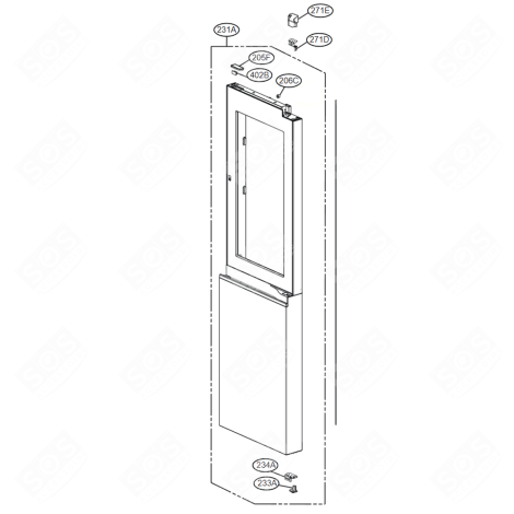 PORTE (PARTIE RÉFRIGÉRATEUR) 231A FRIGO, RÉFRIGÉRATEUR, CONGÉLATEUR - ADD76419967