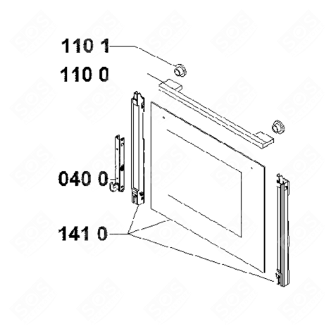 VITRE EXTÉRIEUR (REPÈRE 1410) FOUR, CUISINIÈRE - C00856366, 488000856366