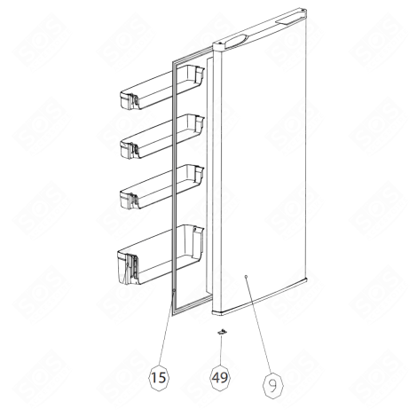 JOINT PARTIE RÉFRIGÉRATEUR ( REPÈRE 15) FRIGO, RÉFRIGÉRATEUR, CONGÉLATEUR - AS0059928