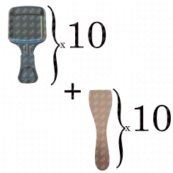 Lot de 10 coupelles à raclette et 10 pelles en bois pour Poêlon, spatule raclette