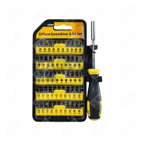 JEU DE TOURNEVIS ET EMBOUTS ROLSON TOOLS 51 D'ORIGINE ACCESSOIRES ET ENTRETIEN - 55SE0271