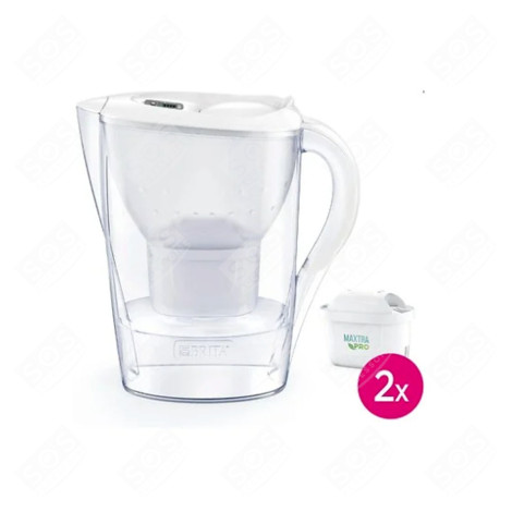 CARAFE FILTRANTE BLANCHE MARELLA ME4W + 2 FILTRES DIVERS PETIT MÉNAGER - 1051133