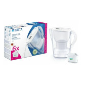 Pack carafe filtrante blanche  MARELLA + 6 filtres 