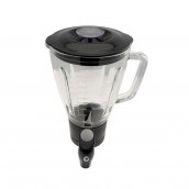Bol blender / mixeur noir en verre complet